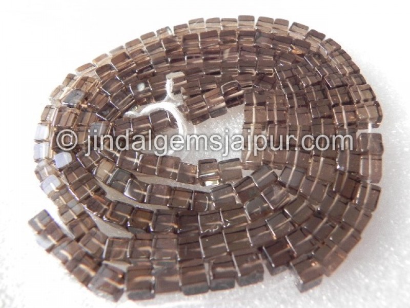 Smokey Plain Cube Shape Beads